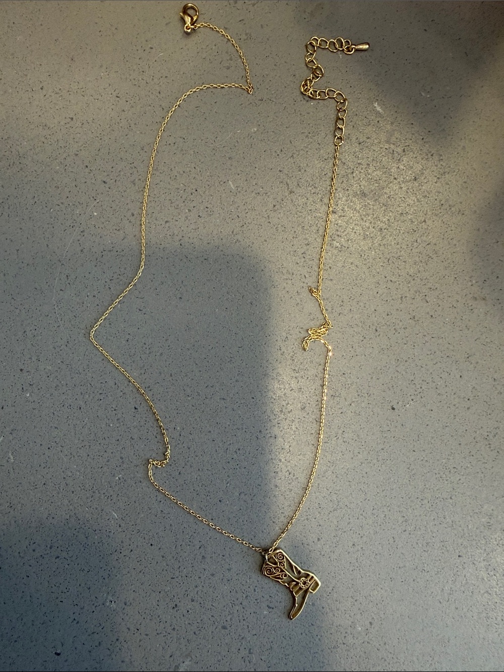 Gold Cowboy Boot Pendant Necklace - Women's Fashion Necklace